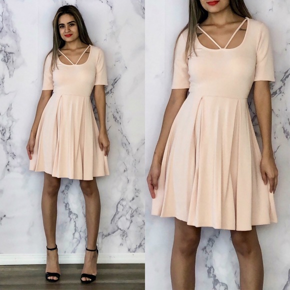 Sweet Xylia Dresses & Skirts - Peach Pink Flared Dress